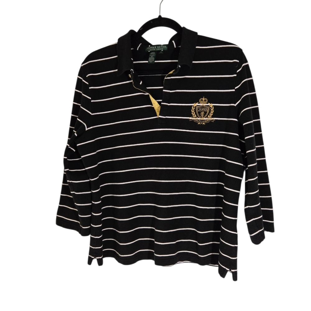 Ralph Lauren Black and White Striped Blouse